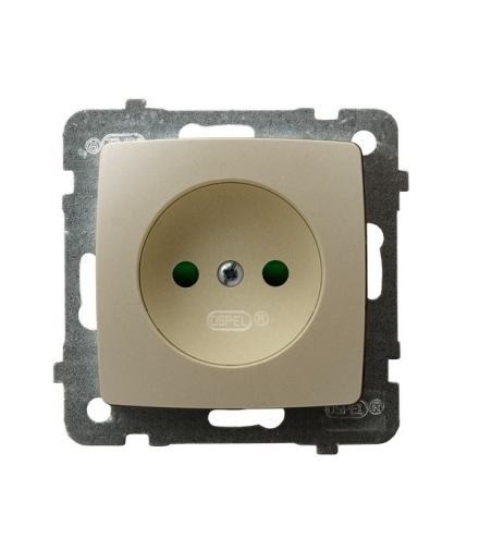 KARO GP-1SP/m/42 Gniazdo pojedyncze z przesłonami torów prądowych, ECRU PERŁOWY