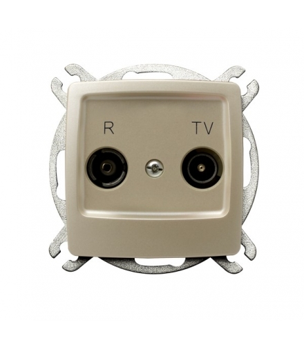 KARO GPA-16SP/m/42 Gniazdo RTV przelotowe 16-dB , ECRU PERŁOWY