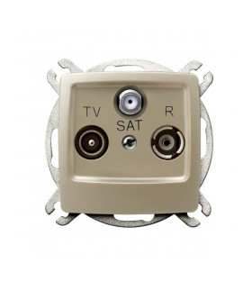 KARO GPA-SSP/m/42 Gniazdo RTV-SAT przelotowe , ECRU PERŁOWY