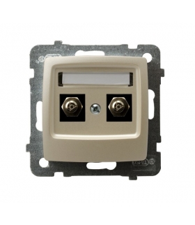 KARO GPE-2S/m/42 Gniazdo ekwipotencjalne podwójne , ECRU PERŁOWY