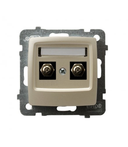 KARO GPE-2S/m/42 Gniazdo ekwipotencjalne podwójne , ECRU PERŁOWY