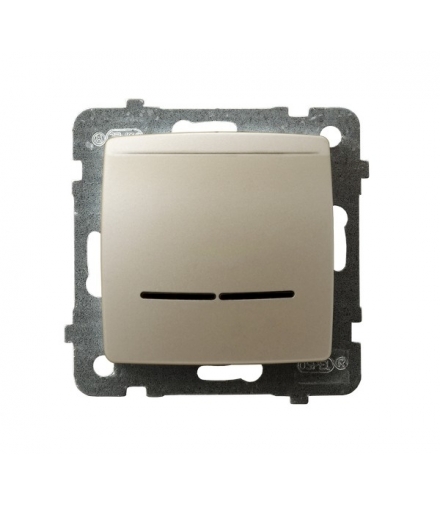 KARO ŁP-15SS/m/42 Łącznik hotelowy z podświetleniem niebieskim, ECRU PERŁOWY