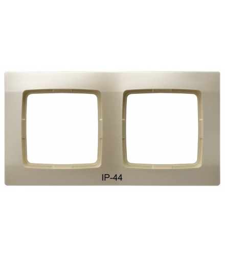 KARO RH-2S/42 Ramka podwójna do łączników IP-44 , ECRU PERŁOWY