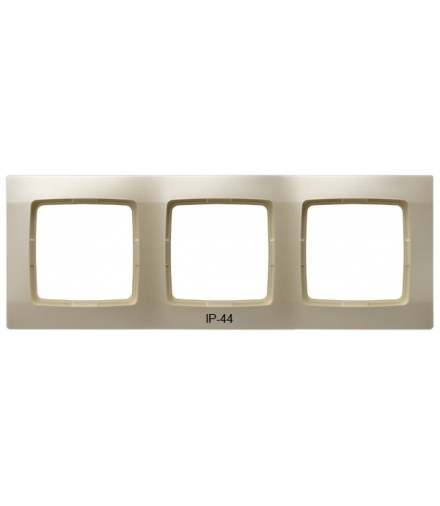 KARO RH-3S/42 Ramka potrójna do łączników IP-44 , ECRU PERŁOWY