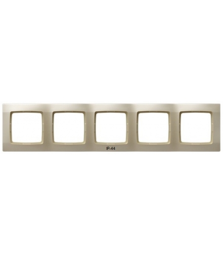 KARO RH-5S/42 Ramka pięciokrotna do łączników IP-44 , ECRU PERŁOWY
