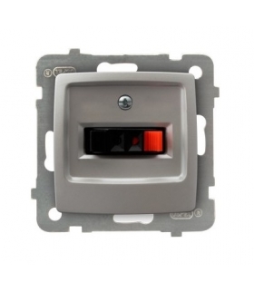 KARO GG-1S/m/43 Gniazdo głośnikowe pojedyncze , SREBRNY PERŁOWY