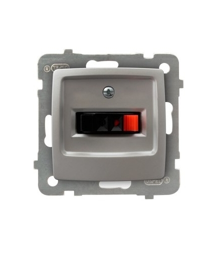 KARO GG-1S/m/43 Gniazdo głośnikowe pojedyncze , SREBRNY PERŁOWY