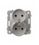 KARO GP-2SRZ/m/43 Gniazdo podwójne z uziemieniem , SREBRNY PERŁOWY