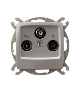 KARO GPA-SSP/m/43 Gniazdo RTV-SAT przelotowe , SREBRNY PERŁOWY