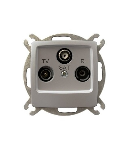 KARO GPA-SSP/m/43 Gniazdo RTV-SAT przelotowe , SREBRNY PERŁOWY