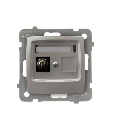 KARO GPE-1S/m/43 Gniazdo ekwipotencjalne pojedyncze , SREBRNY PERŁOWY