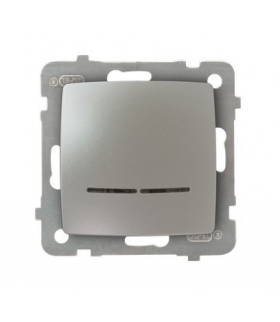 KARO ŁP-12SS/m/43 Łącznik kontrolny z podświetleniem niebieskim, SREBRNY PERŁOWY