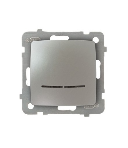 KARO ŁP-12SS/m/43 Łącznik kontrolny z podświetleniem niebieskim, SREBRNY PERŁOWY