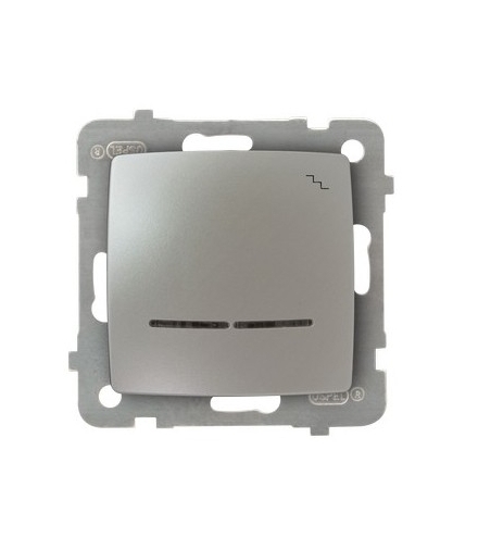 KARO ŁP-3SS/m/43 Łącznik schodowy z podświetleniem niebieskim, SREBRNY PERŁOWY