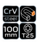 Wkrętak Torx T25 x 100 mm GTX NEO Tools 04-189