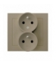 KIER GP-2WC/01 Gniazdo podwójne z uziemieniem z funkcją niezamienności faz, BEŻOWY