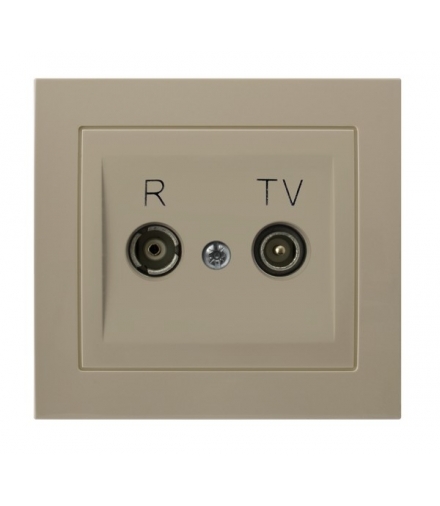 KIER GPA-10WP/01 Gniazdo RTV przelotowe 10-dB , BEŻOWY