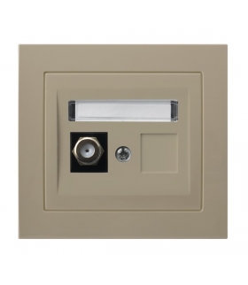 KIER GPA-1WF/01 Gniazdo antenowe typu F pojedyncze , BEŻOWY