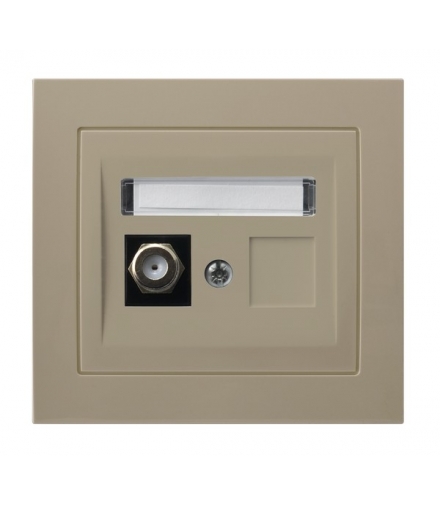 KIER GPA-1WF/01 Gniazdo antenowe typu F pojedyncze , BEŻOWY