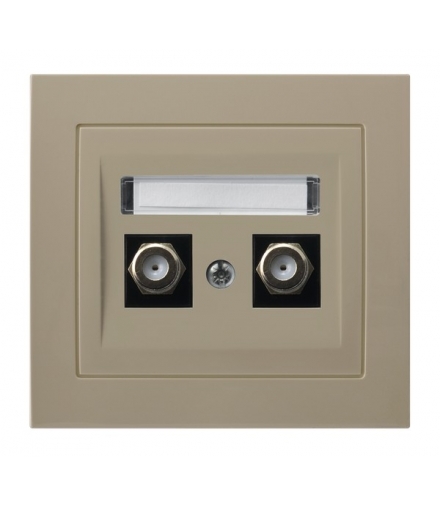 KIER GPA-2WF/01 Gniazdo antenowe typu F podwójne , BEŻOWY