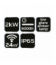 Promiennik 2000W, IP65, element grzejny low glare amber lamp GTX NEO Tools 90-032