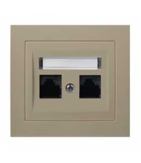 KIER GPK-2W/K/01 Gniazdo komputerowe podwójne, kat. 5e MMC, BEŻOWY