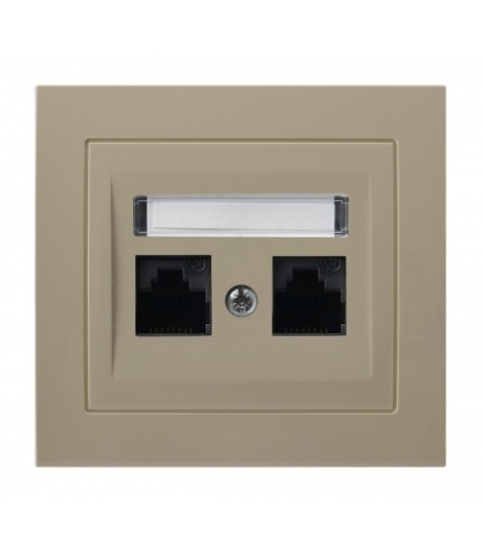 KIER GPK-2W/K/01 Gniazdo komputerowe podwójne, kat. 5e MMC, BEŻOWY