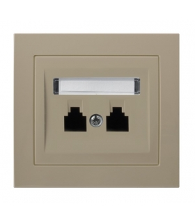 KIER GPT-2WN/01 Gniazdo telefoniczne podwójne niezależne, BEŻOWY