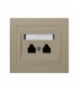KIER GPT-2WR/01 Gniazdo telefoniczne podwójne równoległe, BEŻOWY