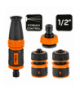 Zestaw 1/2" ze zraszaczem prostym, złaczkami i przyłaczem do kranu GTX NEO Tools 15-710