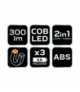 Lampa warsztatowa bateryjna 300 lm COB 2 w 1 + baterie 3xAA GTX NEO Tools 99-042