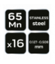 Szczelinomierz 16 listków odgiętych (0.127 - 0.508mm) 65MN/stal nierdzewna GTX NEO Tools 11-192