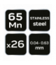 Szczelinomierz 26 listków (0.04 - 0.63 mm) 65MN/stal nierdzewna GTX NEO Tools 11-190