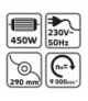 Podkaszarka 450W, szerokość koszenia 290mm GTX VERTO 52G551
