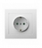 KIER GP-1WSP/00 Gniazdo pojedyncze z uziemieniem schuko z przesłonami torów prądowych, BIAŁY