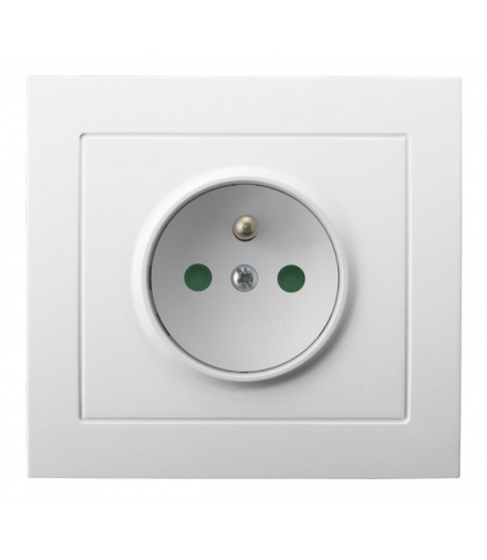 KIER GP-1WZP/00 Gniazdo pojedyncze z uziemieniem z przesłonami torów prądowych, BIAŁY