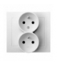 KIER GP-2WC/00 Gniazdo podwójne z uziemieniem z funkcją niezamienności faz, BIAŁY
