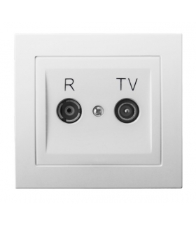 KIER GPA-16WP/00 Gniazdo RTV przelotowe 16-dB , BIAŁY