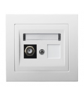 KIER GPA-1WF/00 Gniazdo antenowe typu F pojedyncze , BIAŁY