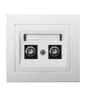 KIER GPA-2WF/00 Gniazdo antenowe typu F podwójne , BIAŁY