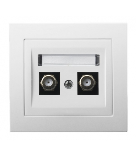 KIER GPA-2WF/00 Gniazdo antenowe typu F podwójne , BIAŁY