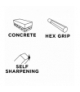 Szpicak HEX rowkowy samoostrzący 17 x 280 mm GTX GRAPHITE 57H574