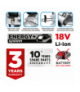 Pilarka ukosowa Energy+ 18V Li-lon, tarcza 210 x 30 mm, obroty 3000 min-1 GTX GRAPHITE 58GE121