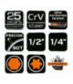Klucze nasadowe 1/4", 1/2", zestaw 110 szt., CrV GTX NEO Tools 10-066