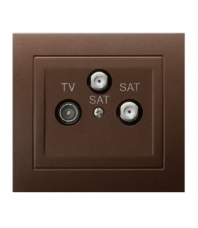 KIER GPA-W2S/52 Gniazdo RTV-SAT z dwoma wyjściami SAT , BRĄZOWY METALIK