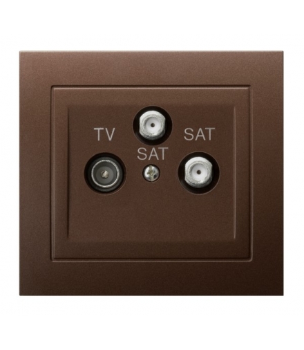 KIER GPA-W2S/52 Gniazdo RTV-SAT z dwoma wyjściami SAT , BRĄZOWY METALIK