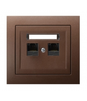 KIER GPK-2W/K6/52 Gniazdo komputerowe podwójne, kat. 6 MMC, BRĄZOWY METALIK