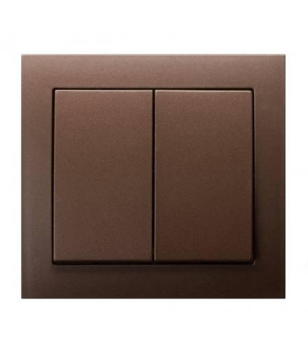 KIER ŁP-17W/52 Łącznik podwójny zwierny (przycisk odbijający) BRĄZOWY METALIK