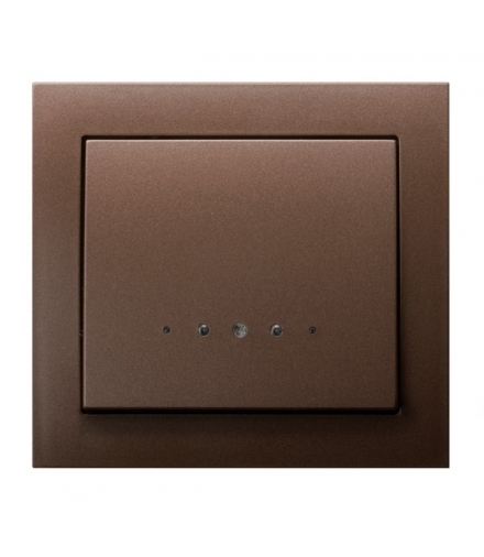 KIER ŁP-1WS/52 Łącznik jednobiegunowy z podświetleniem niebieskim, BRĄZOWY METALIK