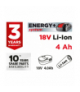Akumulator Energy+ 18V, Li-Ion 4.0Ah GTX GRAPHITE 58G004